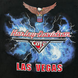 Vintage 90s Harley Davidson Cafe T Shirt Mens Medium Black Las Vegas Lightning USA Tee