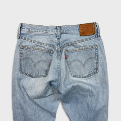 Levi's 501 S Jeans Womens 27x28 Blue Skinny Fit Slim Taper Leg Light Wash Denim Pants