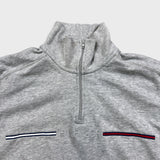 Tommy Hilfiger Sweatshirt Mens XS Gray 1/4 Zip Tommy Flag Pullover