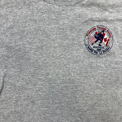 Vintage 2005 Friendship Through Hockey T Shirt Mens Large Gray USA Canada Tee