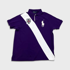 Polo Ralph Lauren Shirt Mens XL Purple RLPC Crest Big Pony Striped Short Sleeve