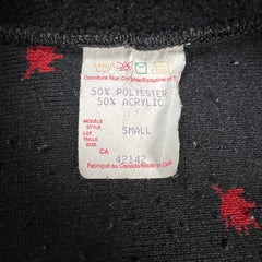 Vintage 90s Moose Fleece Mens Small Black Full Zip AOP Animal Outdoor Jacket