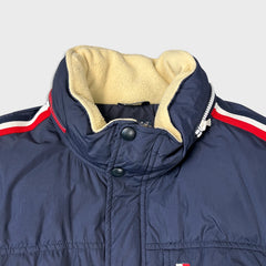 Vintage 90s Tommy Hilfiger Jacket Mens XL Blue Tommy Flag Full Zip Puffer Down Bomber