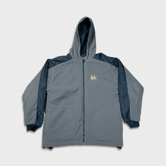 Vintage 90s Adidas Jacket Mens Medium Blue Stripe Reversible Fleece Full Zip Coat