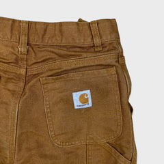 Carhartt Pants Womens 28x28 Brown Straight Leg Canvas Carpenter Workwear Trouser