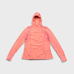 Lululemon Athletic Run Pullover Jacket Womens Size 12 Orange Side 1/4 Zip