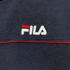 Vintage 90s Fila T Shirt Mens Medium Blue Faded Embroidered Logo Knit Tee
