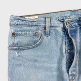 Levi's 501 S Jeans Womens 31x28 Blue Skinny Fit Slim Taper Distressed Light Wash Pants