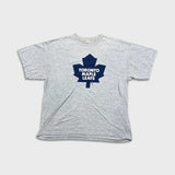 Vintage Y2K Toronto Maple Leafs T Shirt Mens XL Gray Classic Logo NHL Hockey Tee
