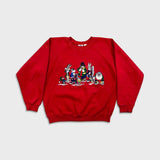 Vintage 90s Looney Tunes Ski Sweatshirt Mens Large Red Acme Cartoon Bugs Bunny