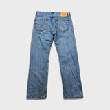 Levi's 505 Jeans Mens 34x30 Blue Regular Fit Straight Leg Light Wash Faded Denim Pants