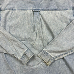 Vintage 90s Levi's Denim Shirt Mens Large Blue Red Tab Light Wash Button Up