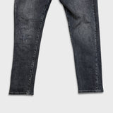 Levi's 512 Jeans Men 31x28 Black Slim Taper Leg Dark Wash Distress Stretch Denim Pants