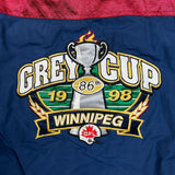 Vintage 1998 Starter Grey Cup Jacket Mens Medium Blue Winnipeg CFL Football Sports Coat