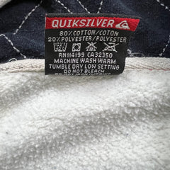 Vintage Y2K Quiksilver Hoodie Mens Small White Full Zip Surf Skater Hooded Sweater