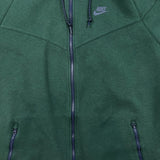 Nike Tech Fleece Hoodie Mens XL Green Sportswear Full Zip Hooded Sweater