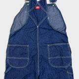 Dickies Overalls Mens 42x28 Blue Bib Medium Wash Hammer Loop Workwear Denim