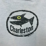 Vintage 90s Big Hed Designs Charleston Fish T Shirt Mens Medium Blue Single Stitch Tee