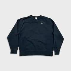 Nike Sportswear Sweatshirt Mens Large Black Swoosh Pullover Crewneck