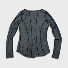 Lululemon Between The Lines Long Sleeve Womens Size 4 Gray Sportswear Shirt