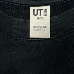 Uniqlo Louvre Museum Sweatshirt Womens XL Black Leonardo Da Vinci Pullover