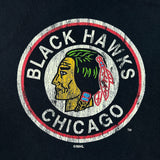 Vintage Y2K Chicago Black Hawks T Shirt Mens XL Black NHL Hockey Team Sports Tee