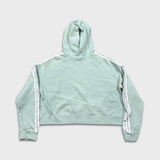 Adidas Original Hoodie Womens Medium Green Center Trefoil Crop Hooded Sweater