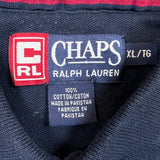 Vintage 90s Chaps Ralph Lauren Polo Shirt Mens XL Blue Crest Casual Preppy Tee