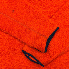 Vintage 80s Helly Hansen Fleece Mens Medium Orange 1/4 Zip Fiberpile Jacket