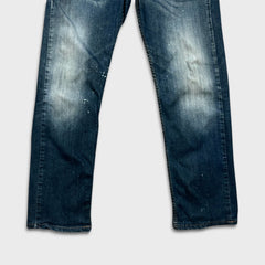 Levi's 505 Jeans Mens 30x28 Blue Regular Fit Straight Leg Dark Wash Denim Pants