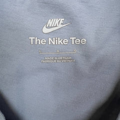 Nike Sportswear T Shirt Mens Large Blue Swoosh Embroidered Short Sleeve Tee