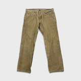 Levi's 502 Pants Mens 32x26 Beige Corduroy Tapered Stretch Regular Fit Mid Rise