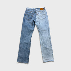 Levi's 501 Jeans Mens 28x30 Blue Original Fit Straight Distress Frayed Leg Denim Pants