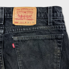 Vintage Levi's 550 Jeans Mens 34x30 Black USA Relaxed Fit Tapered Leg 90s Denim Pants
