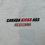 Vintage 90s Gildan Molson Canadian T Shirt Mens XL White Canada Kicks A** I Am Canadian Tee