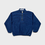 Vintage 90s Starter Blank Fleece Mens Large Blue Outdoors 1/4 Zip Pullover Jacket