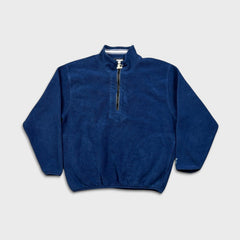 Vintage 90s Starter Blank Fleece Mens Large Blue Outdoors 1/4 Zip Pullover Jacket