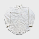 Vintage 90s Levi's Denim Shirt Mens Large White Faded Light Wash Button Up