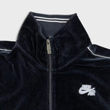 Vintage Y2K Nike Air Sweatshirt Mens Large Black Sportswear Swoosh Full Zip Velour Track Top