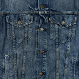 Levi's Type 3 Jean Jacket Mens Medium Blue Dark Wash Denim Western Trucker