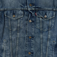Levi's Type 3 Jean Jacket Mens Medium Blue Dark Wash Denim Western Trucker