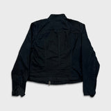 Lauren Ralph Lauren Jeans Denim Jacket Womens Medium Black Full Zip Trucker