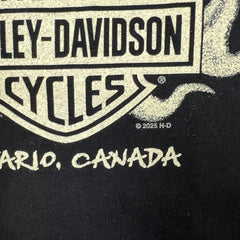 2025 Harley Davidson T Shirt Mens Medium Biker Pin Up Girl Ontario Tee