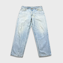 Vintage 90s Levi's 535 Jeans Mens 38x32 Blue Euro Fit Light Wash Wide Leg Baggy Pants