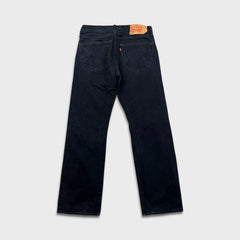 Levi's 501 Jeans Mens 32x30 Black Original Straight Leg Dark Wash Denim Pants