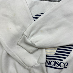 Vintage 90s San Francisco Sweatshirt Mens XL White USA 1/4 Zip Pullover Sweater