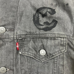 Levi's Denim Jacket Mens Medium Gray Type III Light Wash Western Trucker