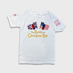 Vintage 90s Battle of Georgian Bay T Shirt Mens Small White War of 1812 Tee
