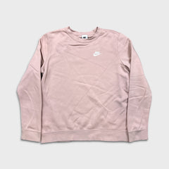 Nike Sportswear Sweatshirt Womens Medium Pink Swoosh Pullover Crewneck