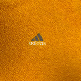 Vintage 90s Adidas Essential Fleece Mens XL Yellow 3 Stripe Spell Out Pullover Jacket